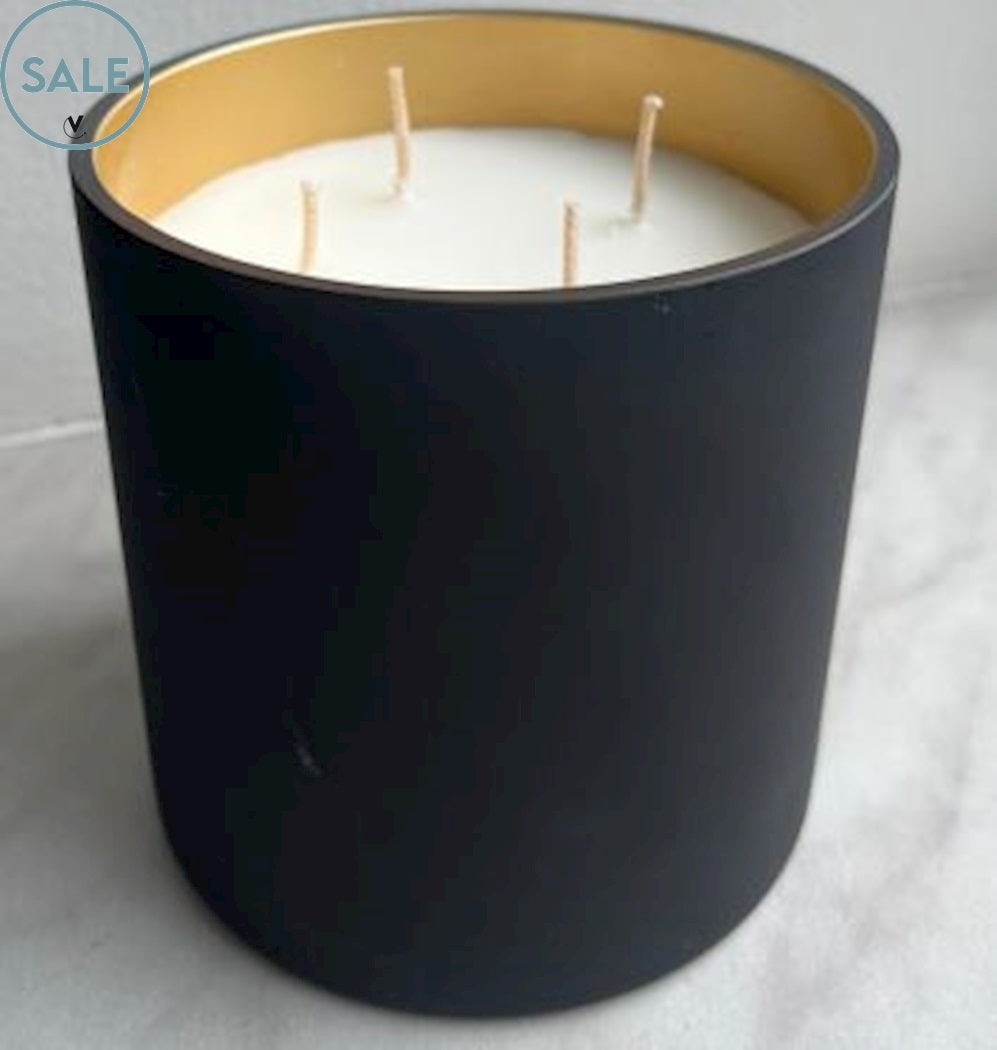 Bougie parfumée Nice or noir Ø12 x H12 cm