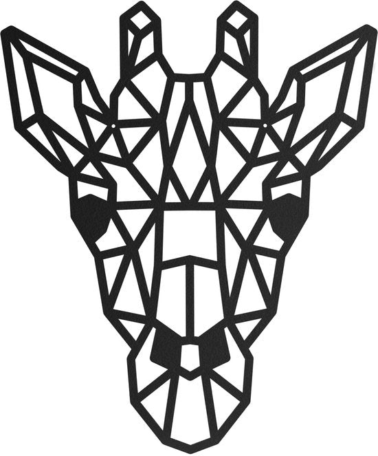 Wanddecoratie Giraffe Zwart