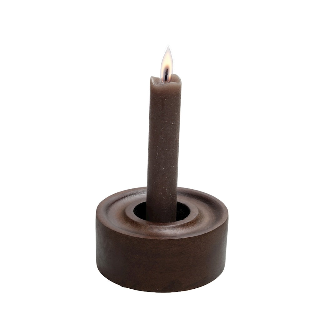 Kaarshouder Berthoud walnut Ø10 x H4 cm (Walnut Ø10 x H4 cm)