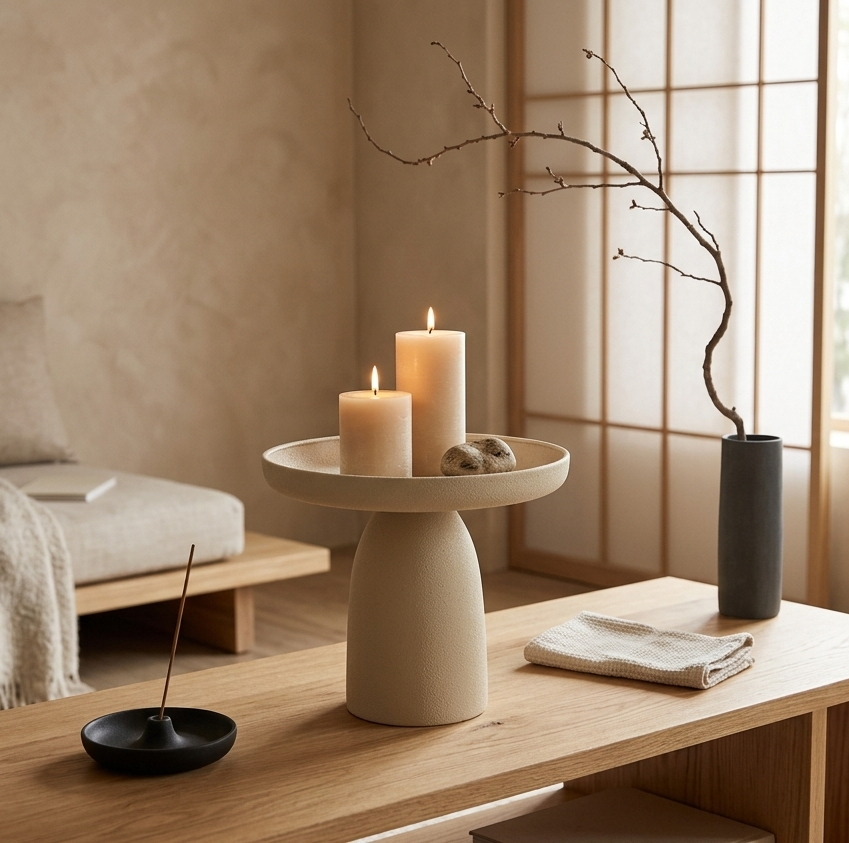 Plateau décoratif Saris sur pied
