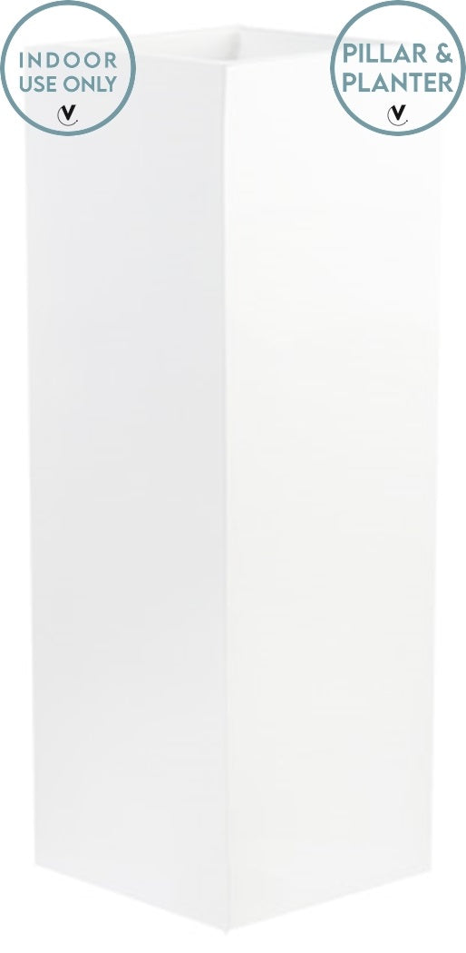 Pot Mont Blanc M blanc brillant L35 x l35 x H80 cm