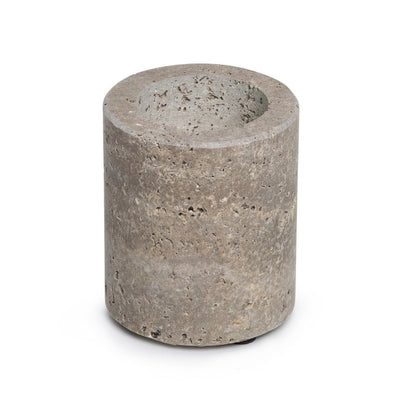 Photophore rond en travertin