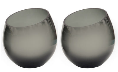 Photophore Moho gris Ø15,5 x H15,5 cm 2 pièces