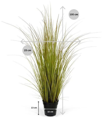 Plante artificielle Herbe en pot marron-vert H100 cm