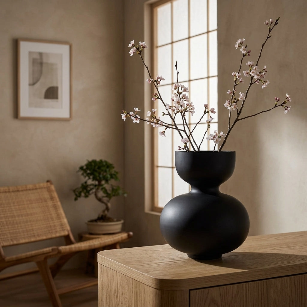 Vase Ayaka - Noir mat
