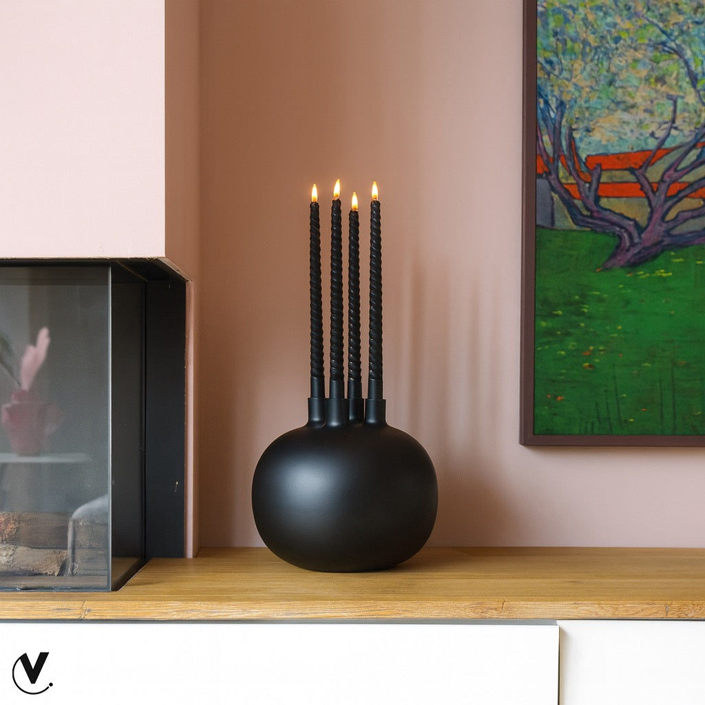 Kaarshouder Valdes Ø25 x H24 cm Black 2