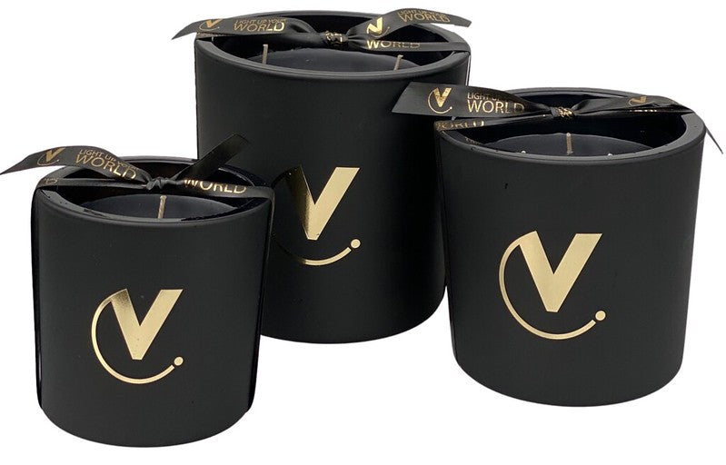 Bougie parfumée Nice or noir Ø12 x H12 cm