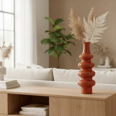 Vaas Luma – sculpturale designer vaas Rood