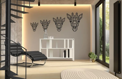 Wanddecoratie Giraffe Zwart