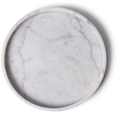 Marmer dienblad rond Wit