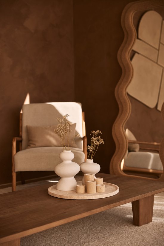 Travertine Waxinelichthouder - rond Default