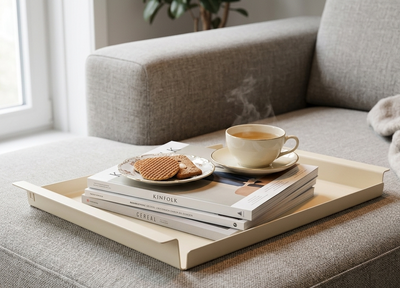 Plateau de service repose-pieds Steellish Large - FlipTray - 62 x 44 x 5 cm