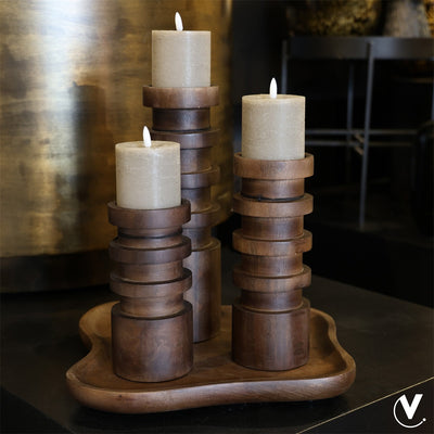 Kaarshouder Vail L walnut Ø10 x H33 cm