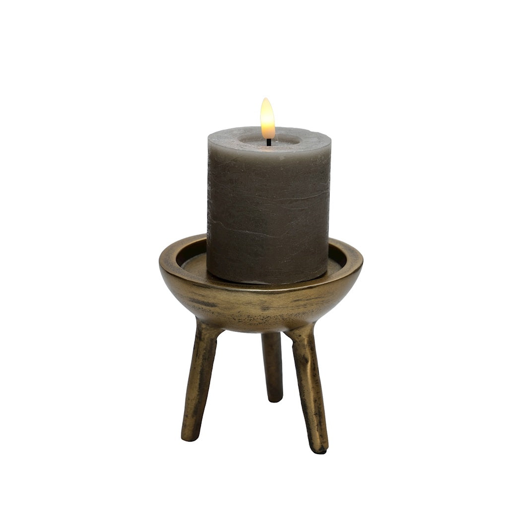 Kaarshouder Luro XS aged brass Ø12 x H10 cm (Aged Brass Ø12 x H10 cm)