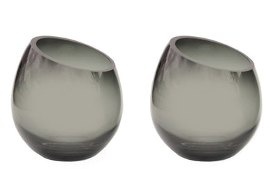 Kaarshouder Moho grey Ø12,5 x H12,5 cm 2 stuks (Grey Ø12)