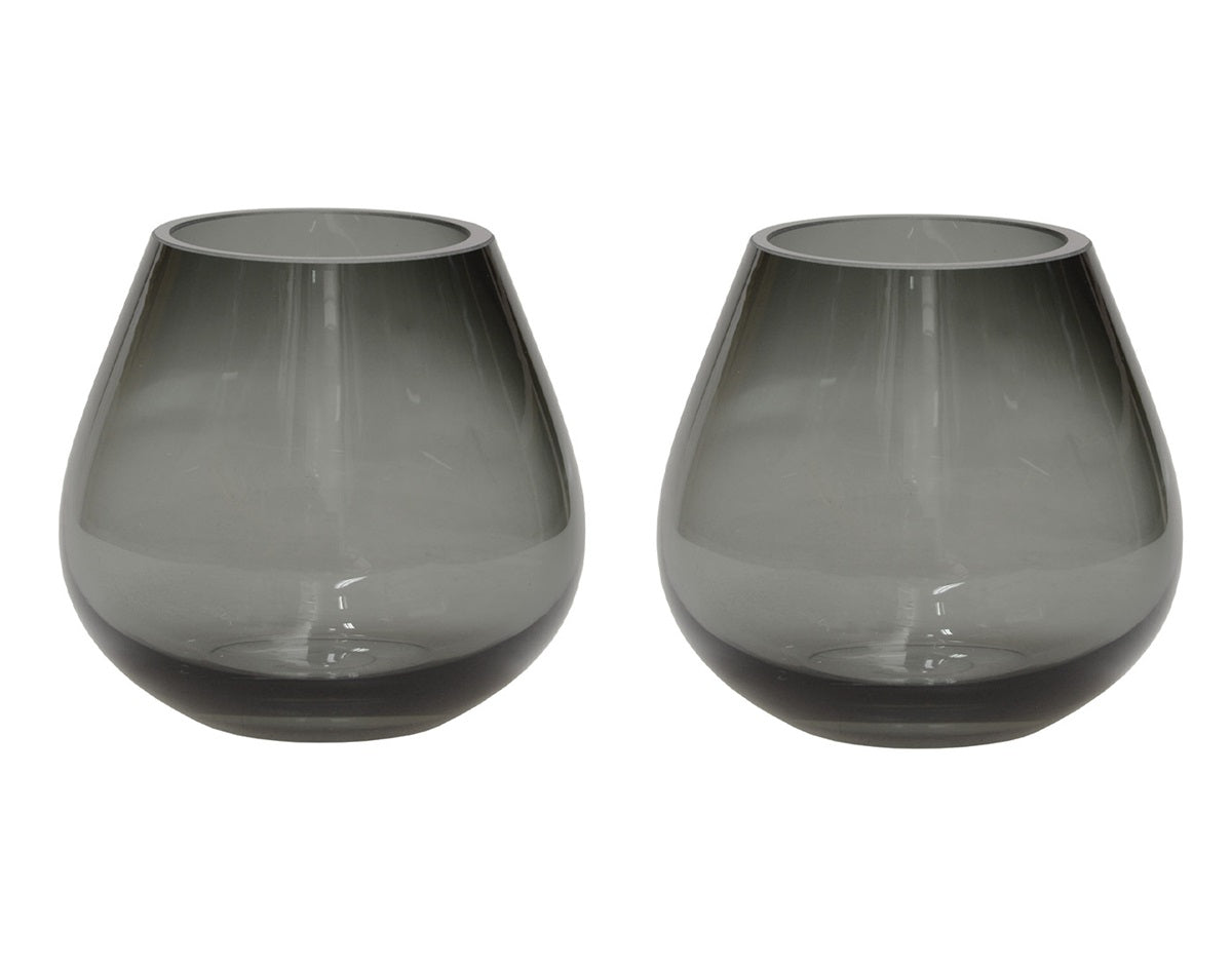Kaarshouder Tasman XS grey Ø12,5 x H11,5 cm 2 stuks (Grey Ø12)