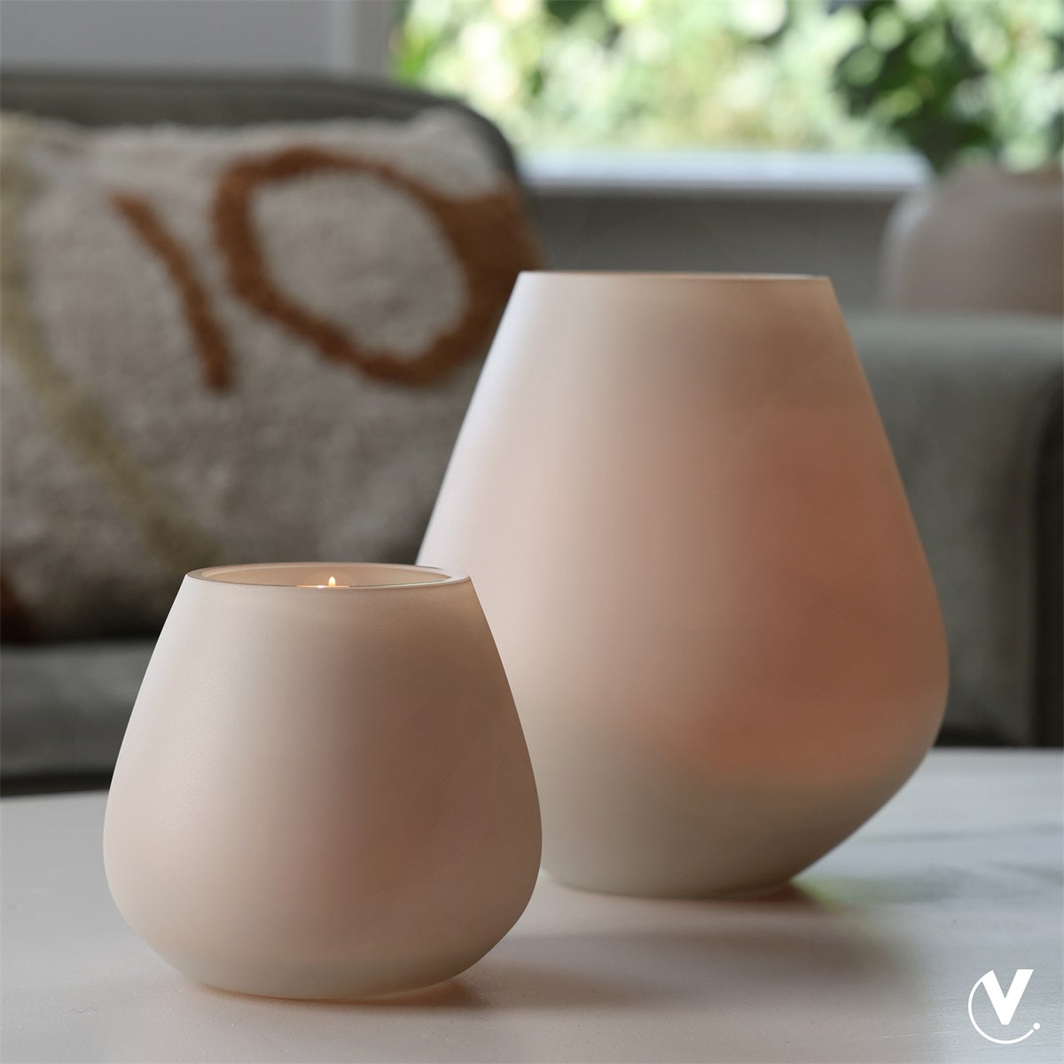 Kaarshouder Tasman XS matte ivory Ø12,5 x H11,5 cm 2 stuks - Verwachte binnenkomst eind April (Matte Ivory Ø12)