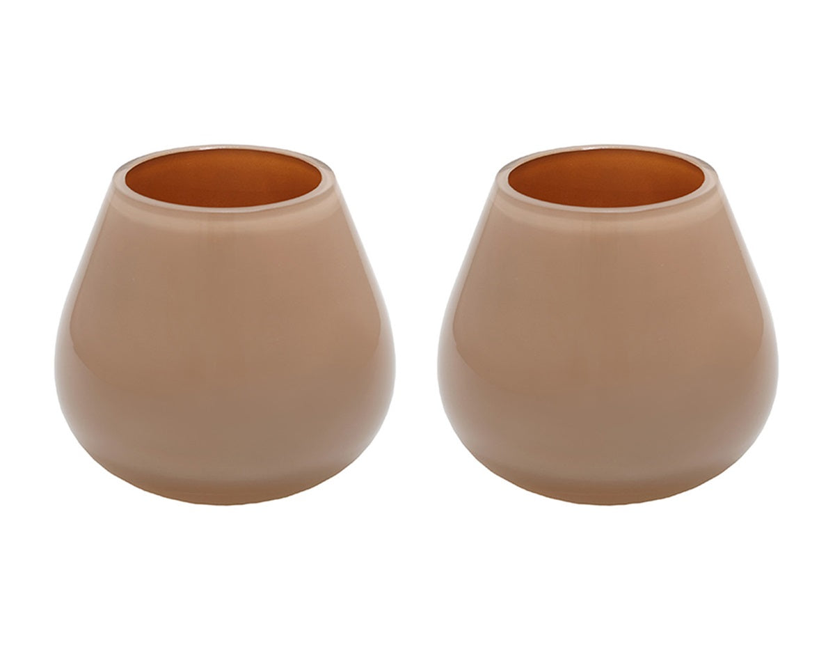Kaarshouder Tasman XS sand Ø12,5 x H11,5 cm 2 stuks (Sand Ø12)