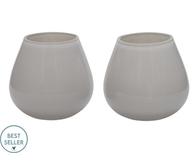 Kaarshouder Tasman XS ivory Ø12,5 x H11,5 cm 2 stuks - Verwachte binnenkomst eind April (Ivory Ø12)