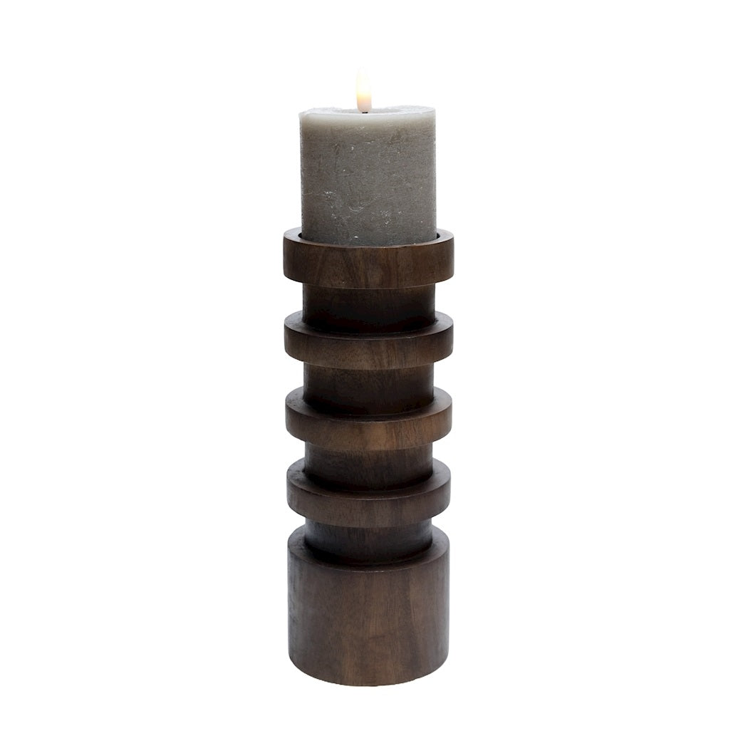 Kaarshouder Vail M walnut Ø10 x H26 cm - Verwachte binnenkomst Augustus (Walnut Ø10 x H26 cm)