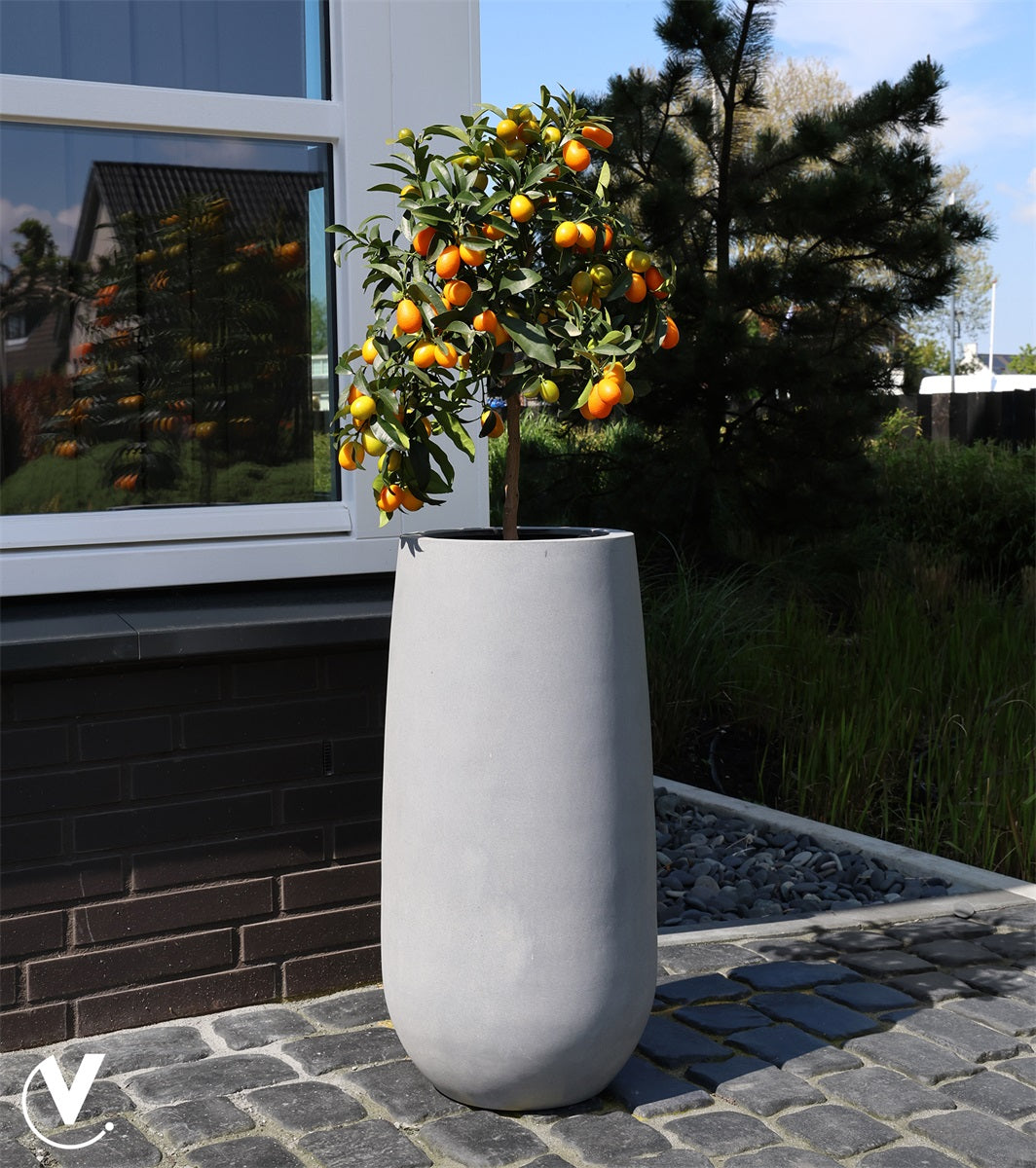 Pot Idaho grey Ø35 x H70 cm (Grey Ø35 x H70 cm)
