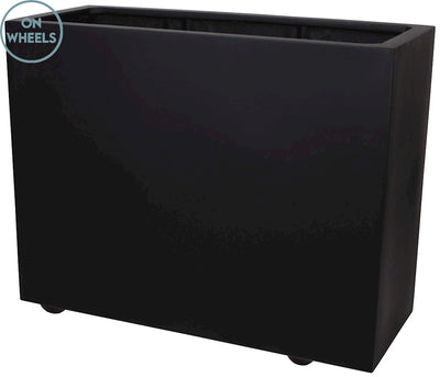 Pot Indiana XL on wheels black L100 x B40 x H80 cm  (Black L100 x B40 x H80 cm)