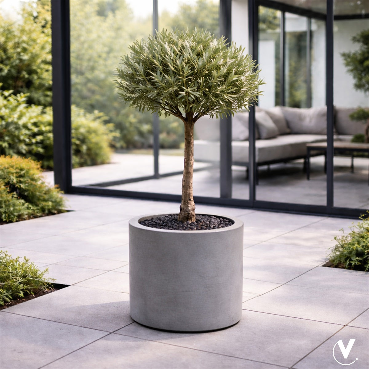 Pot Maine S grey Ø40 x H35 cm (Grey Ø40 x H35 cm)