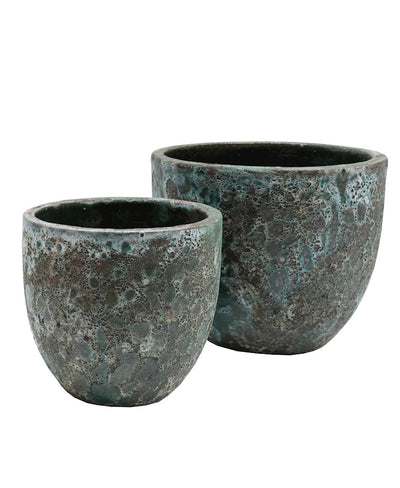 Pot Laki 2 stuks Ø36/35 x H34/25 cm Relic Jade 1
