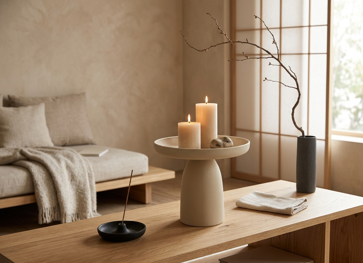 Plateau décoratif Saris sur pied
