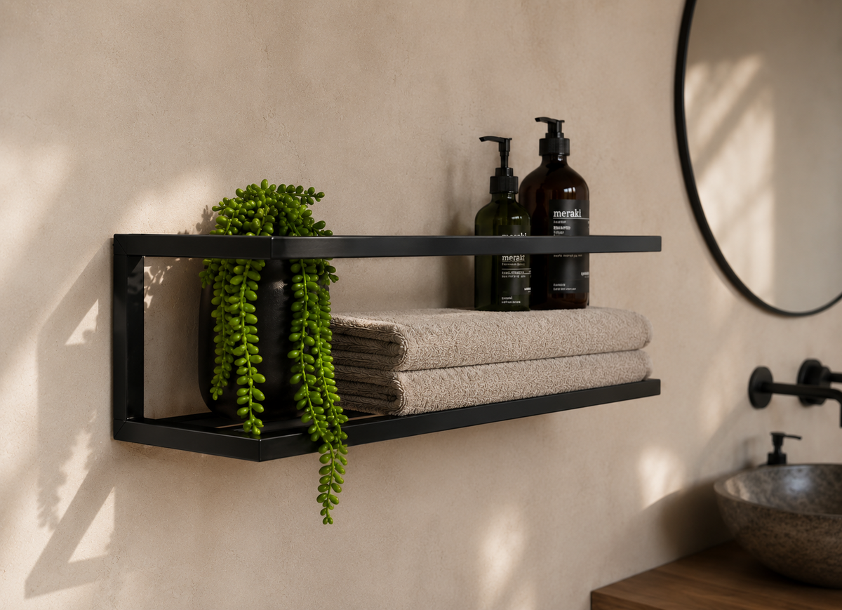 Étagère murale de salle de bain - porte-serviettes - 75x25x20
