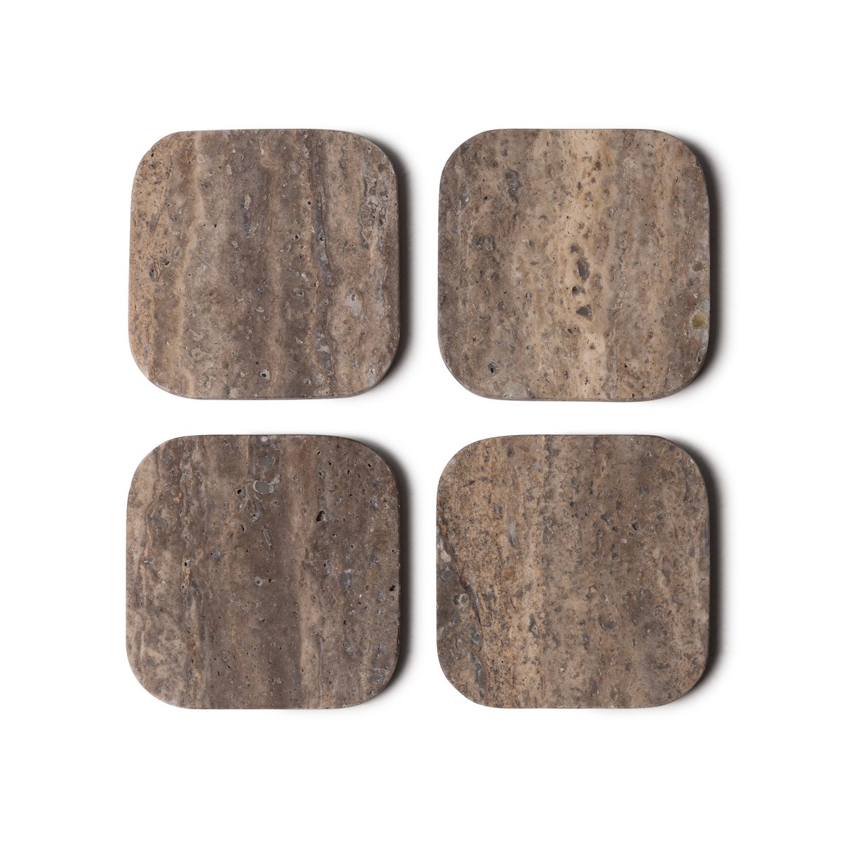 Sous-verres Marbre - Organique - Lot de 4 pièces - 1x10x1cm