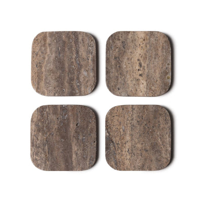 Sous-verres Marbre - Organique - Lot de 4 pièces - 1x10x1cm