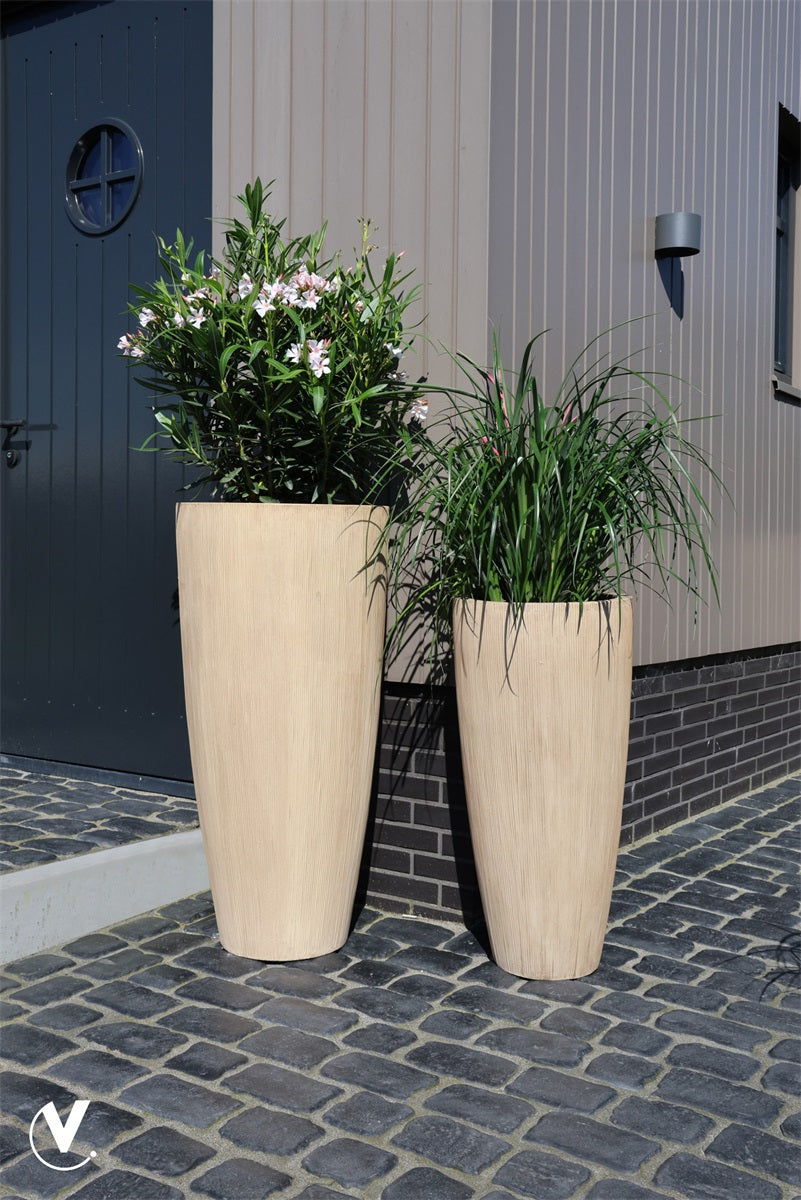 Pot Java L stripe beige Ø47 x H100 cm  (Stripe beige Ø47 x H100 cm)